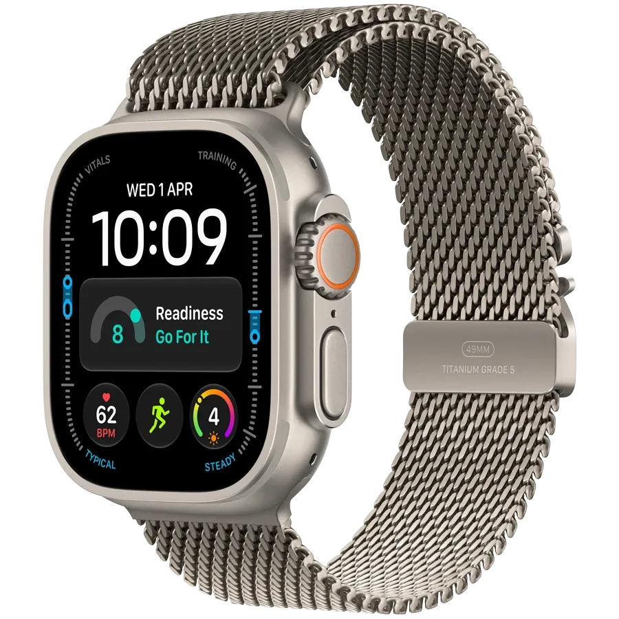Apple Watch Ultra 4 GPS + Cellular, 49мм, Natural, Natural Titanium Milanese Loop, M — Изображение №1