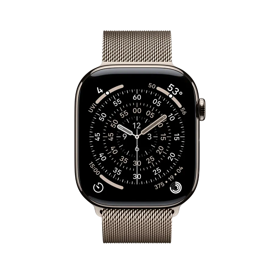 Apple Watch Series 11 GPS, 42мм, Natural Titanium, Natural Milanese Loop — Изображение №2