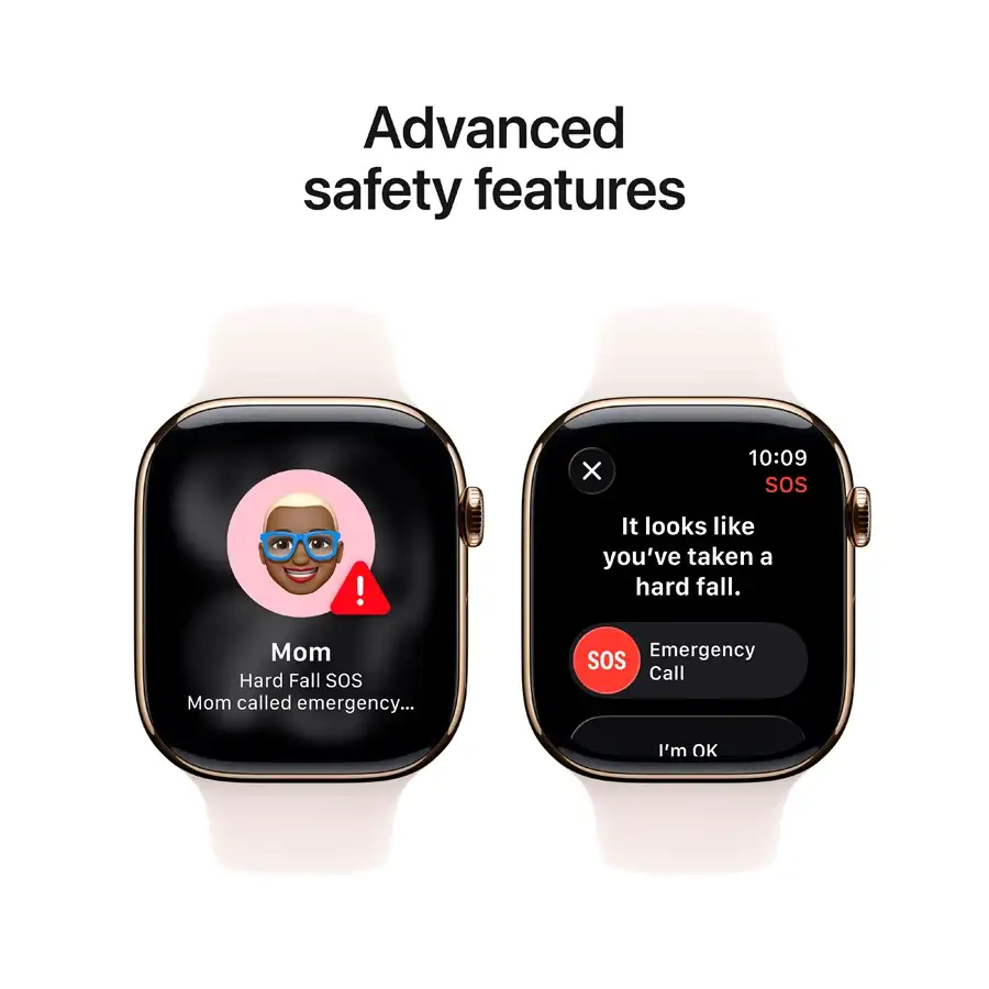 Apple Watch Series 11 GPS + Cellular, 46mm, Rose Gold Aluminium, Light Blush Sport Band, S/M — Image №6