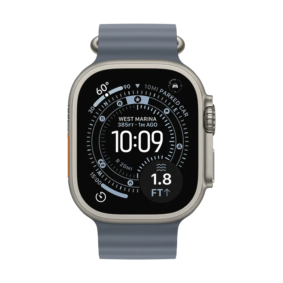 Apple 49mm Ocean Band - Natural Titanium Finish Band Ocean Band Anchor Blue for Apple Watch 44/45/46/49 mm — Изображение №2 Apple 49mm Ocean Band - Natural Titanium Finish Band Ocean Band Anchor Blue for Apple Watch 44/45/46/49 mm — Изображение №2
