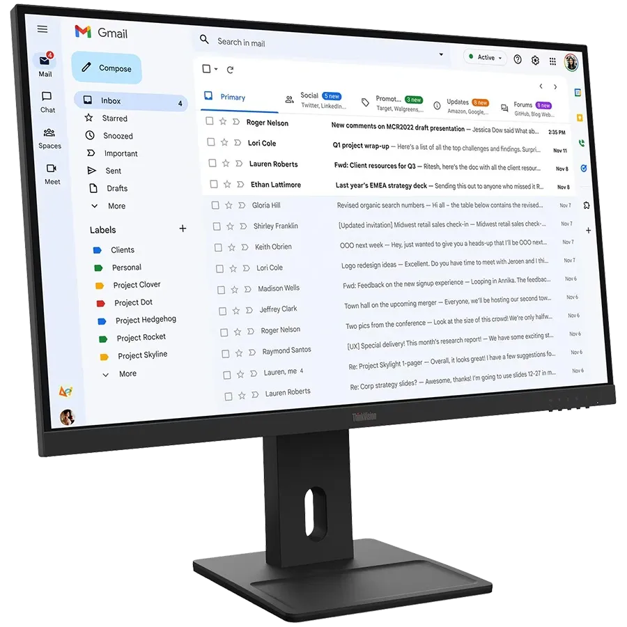 LENOVO Monitor LED (27", 1920x1080, IPS) Raven Black — Image №3