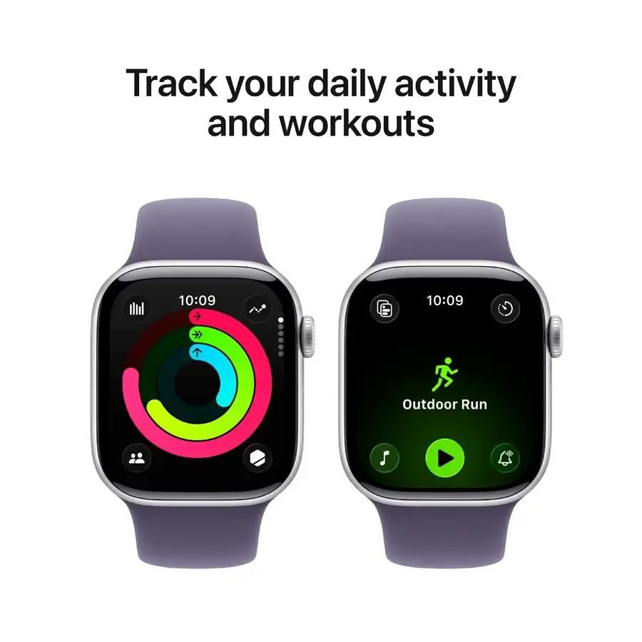 Apple Watch Series 11 GPS, 42mm, Silver Aluminium, Purple Fog Sport Band, S/M — Image №4
