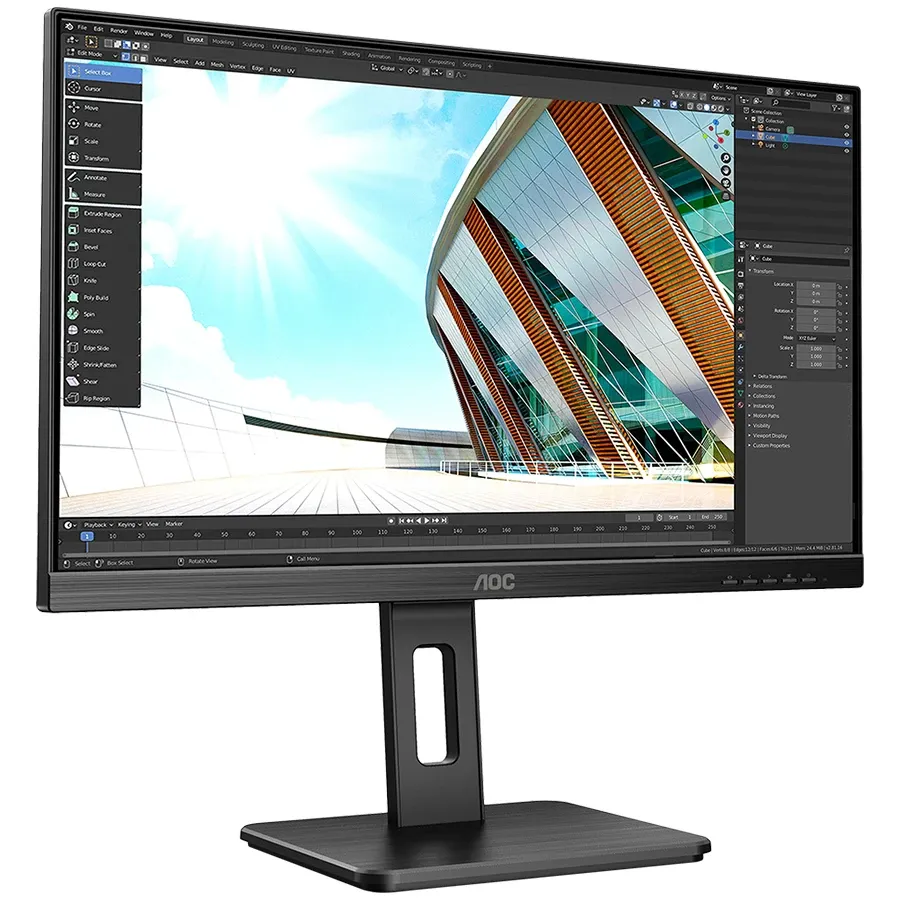 AOC Monitor LED (23.8", 2560x1440, IPS) Μαύρος — Εικών №2