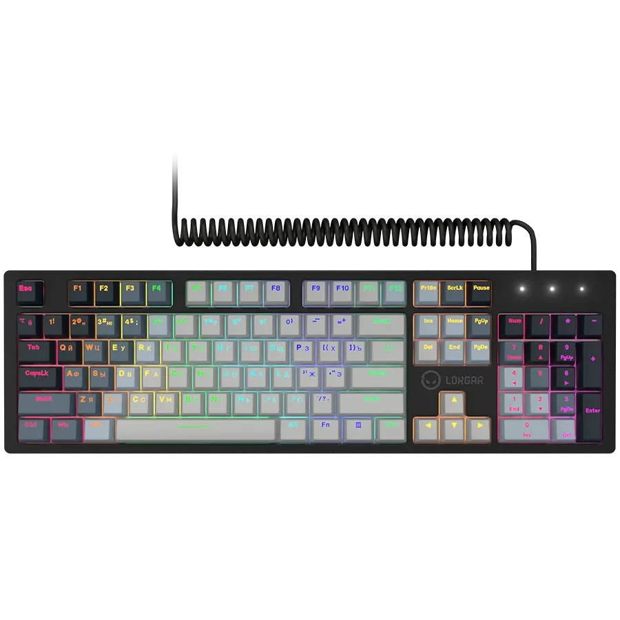LORGAR Azar 514 Игровая клавиатура, Проводная, Белый, Английский/Русский — Изображение №1 LORGAR Azar 514 Игровая клавиатура, Проводная, Белый, Английский/Русский — Изображение №1