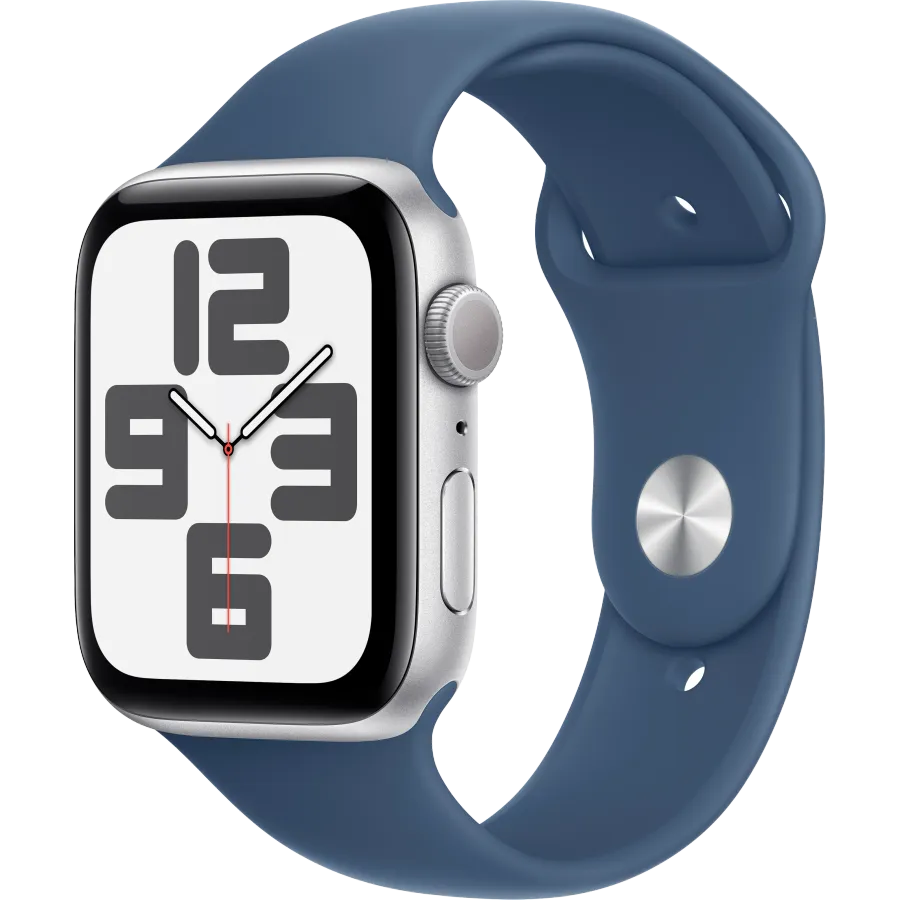 Apple Watch SE GPS Gen.2 (2024), 44mm, Silver, Denim Sport Band, S/M — Image №1