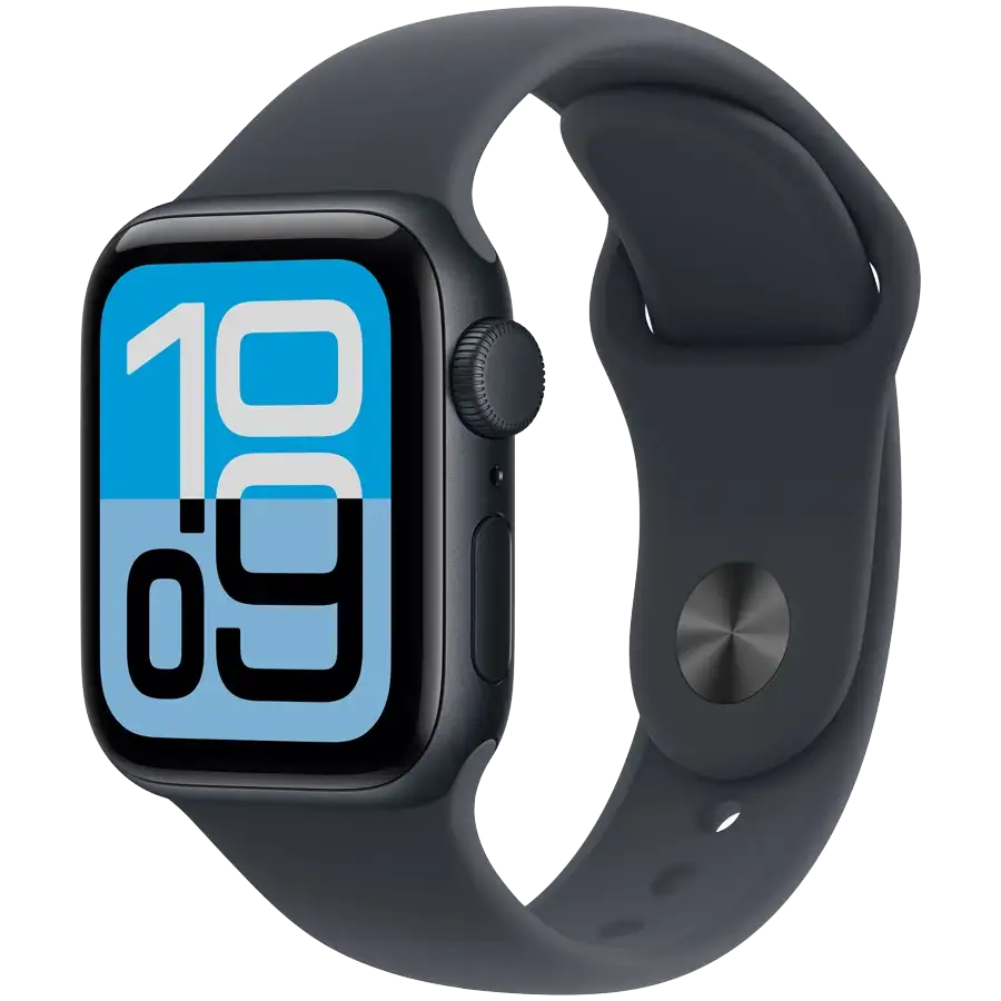 Apple Watch SE GPS Gen.3, 40мм, Тёмная ночь, Dark Blue Rubber Strap, S/M — Изображение №1