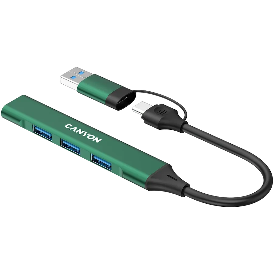 CANYON  DS-02  USB Hub 4 Port USB-C Hub DS-02 Green — Image №5
