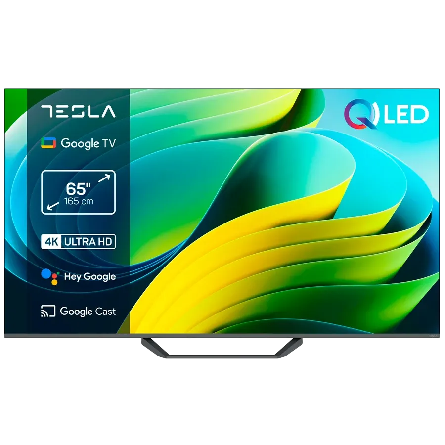 TESLA Смарт ТВ, QLED, 65", UHD, Серый — Изображение №1 TESLA Смарт ТВ, QLED, 65", UHD, Серый — Изображение №1
