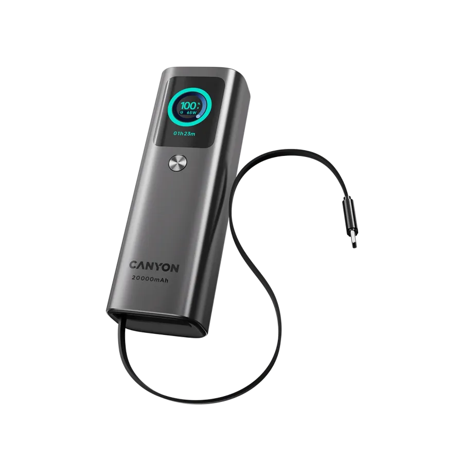 CANYON OnPower 265 Power Bank, 20000 mAh, Dark Gray — Image №1