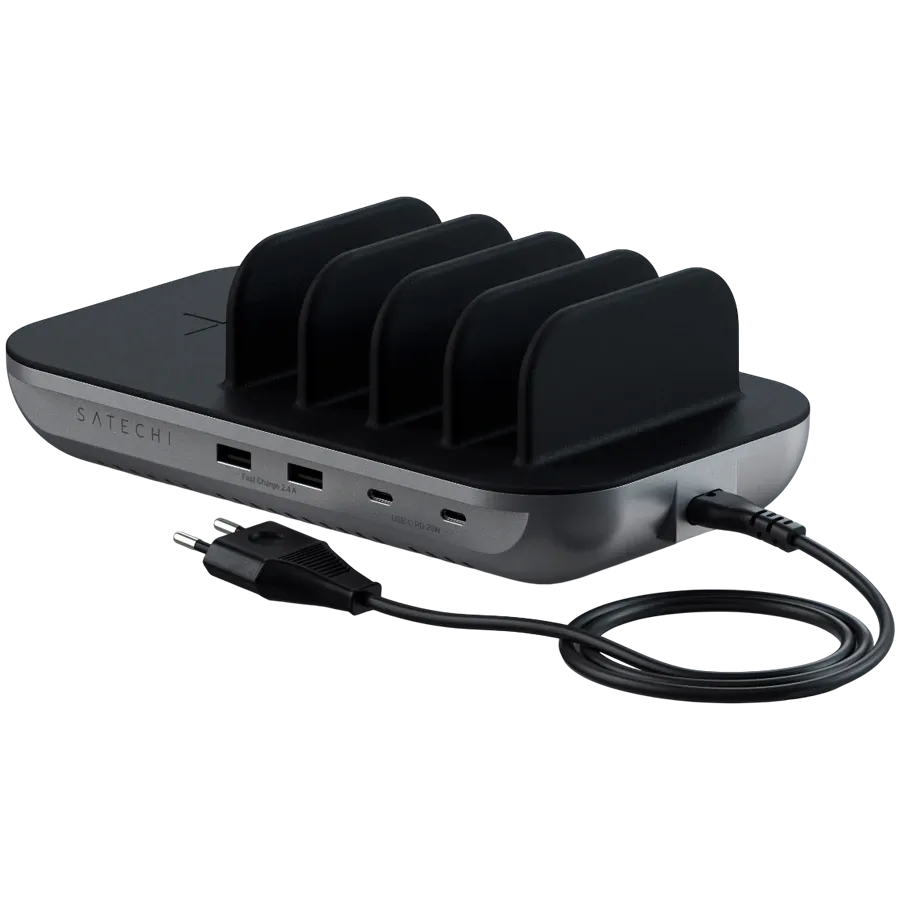 SATECHI Επαγωγικός Φορτιστής, 42 βατ, Space Gray 2*USB Type-A, 2*USB Τύπος C — Εικών №3