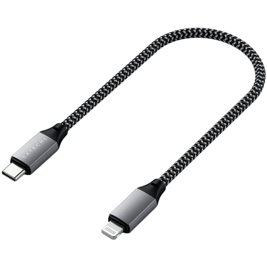 SATECHI USB-C to Lightning Cable, 0.25 m, Space Gray — Image №1