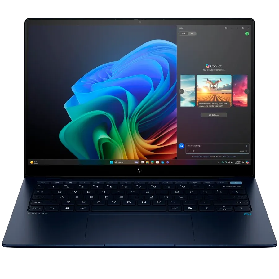 Laptop HP INC 14" (2240x1400), Qualcomm Snapdragon X Elite X1E-78-100, 32 GB, Qualcomm Adreno Graphics, Atmosphere Blue, 1 TB — Image №1
