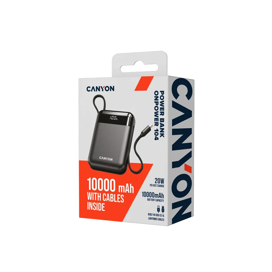 CANYON Power Bank, 10000 mAh, Black — Image №5