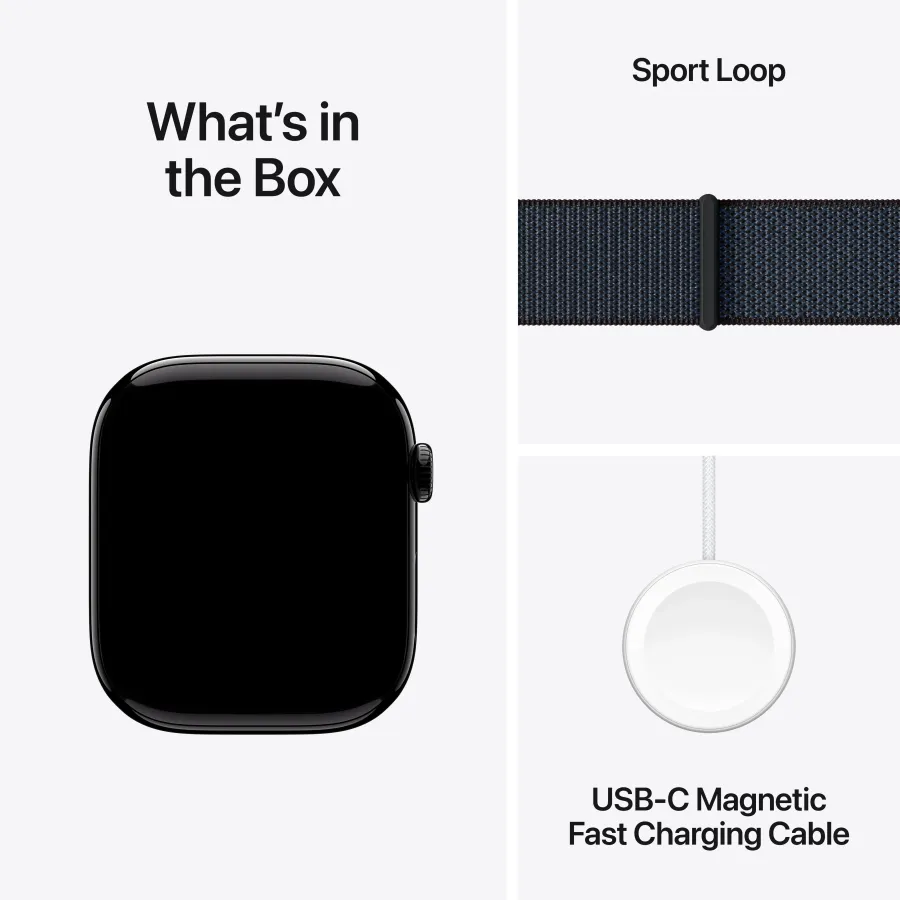 Apple Watch Series 10 GPS, 46mm, Jet Black, Ink Sport Loop — Image №10