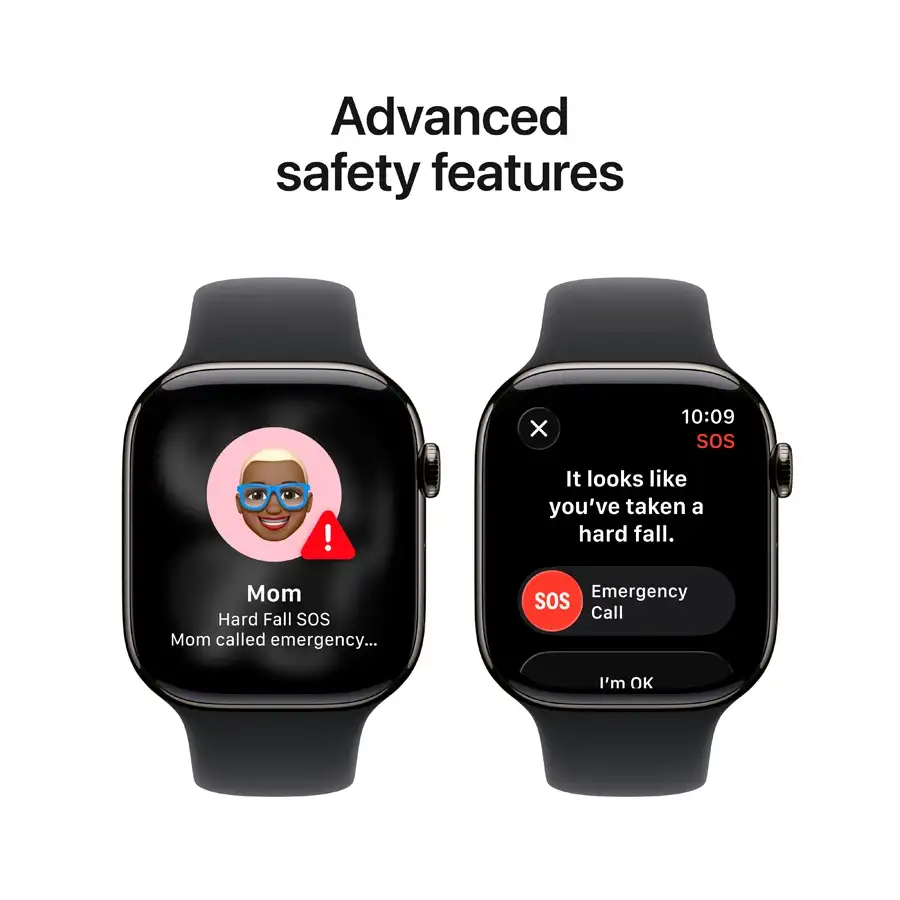 Apple Watch Series 11 GPS, 46mm, Slate Titanium, Black Sport Band, M/L — Image №6