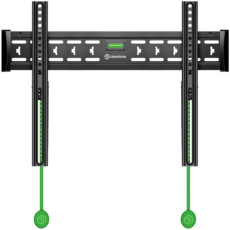 ONKRON Стационарное настенное крепление для телевизоров с плоским экраном 43–85 дюймов, цифровые панели до 68,2 кг, чёрный, VESA: 75x75–600x400 — Изображение №1