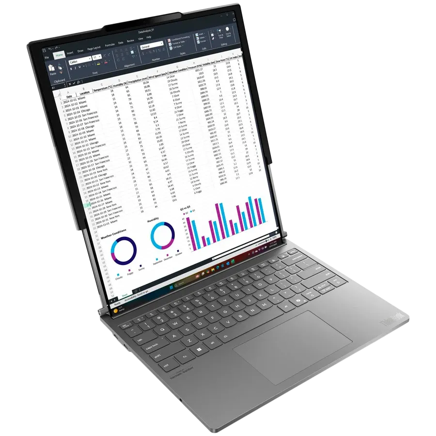 Laptop LENOVO ThinkBook Plus G6 Rollable 14"/16.7" (2000x1600/2000x2350 120Hz), Core Ultra 7 Processor 258V, 32 GB, Arc 140V, Luna Grey, 2025, 1 TB — Image №2