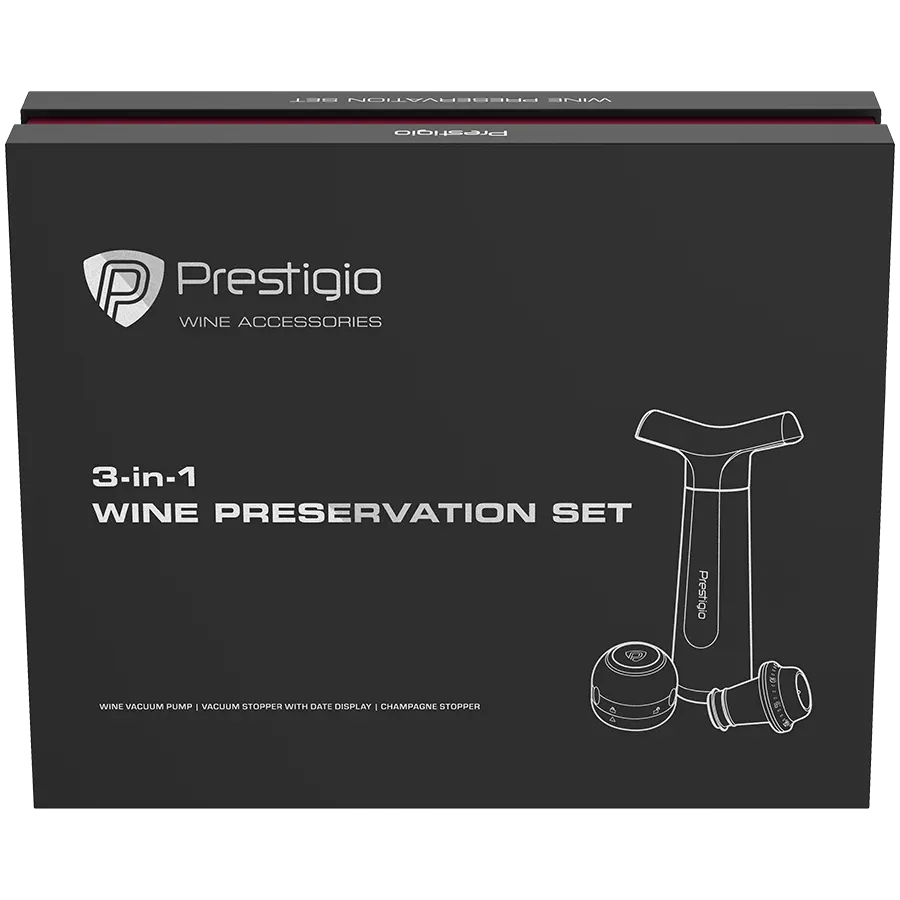 PRESTIGIO , ЧёрныйManual vacuum wine stopper — Изображение №15