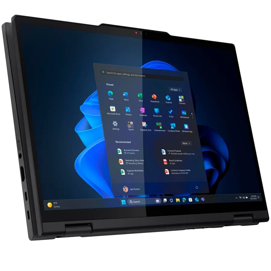 Φορητός LENOVO ThinkPad T14s 2-in-1 Gen 1 14" (1920x1200 60Hz), Core Ultra 7 255U, 32 γιγαμπάιτε, Graphics, Μαύρος, 512 γιγαμπάιτε — Εικών №2