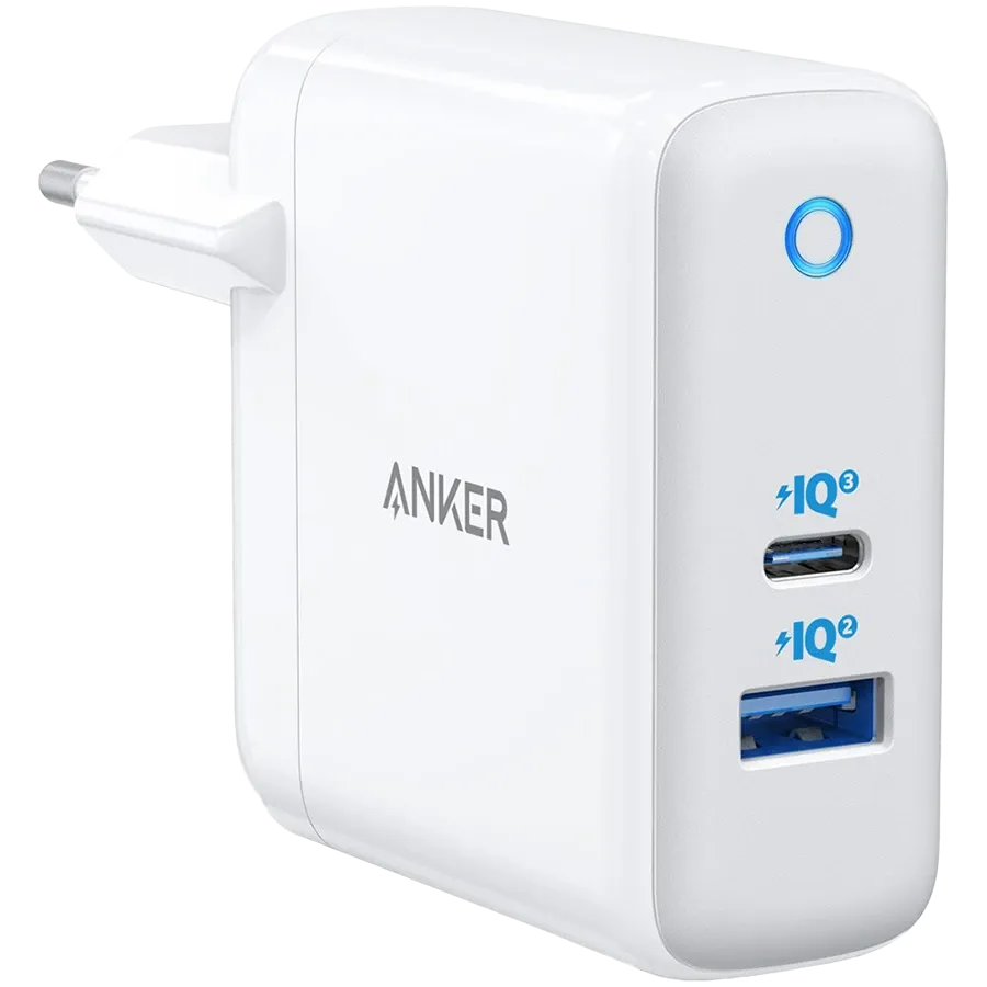 ANKER Power Adapter 2*USB/USB-C, 60 W, White — Image №1