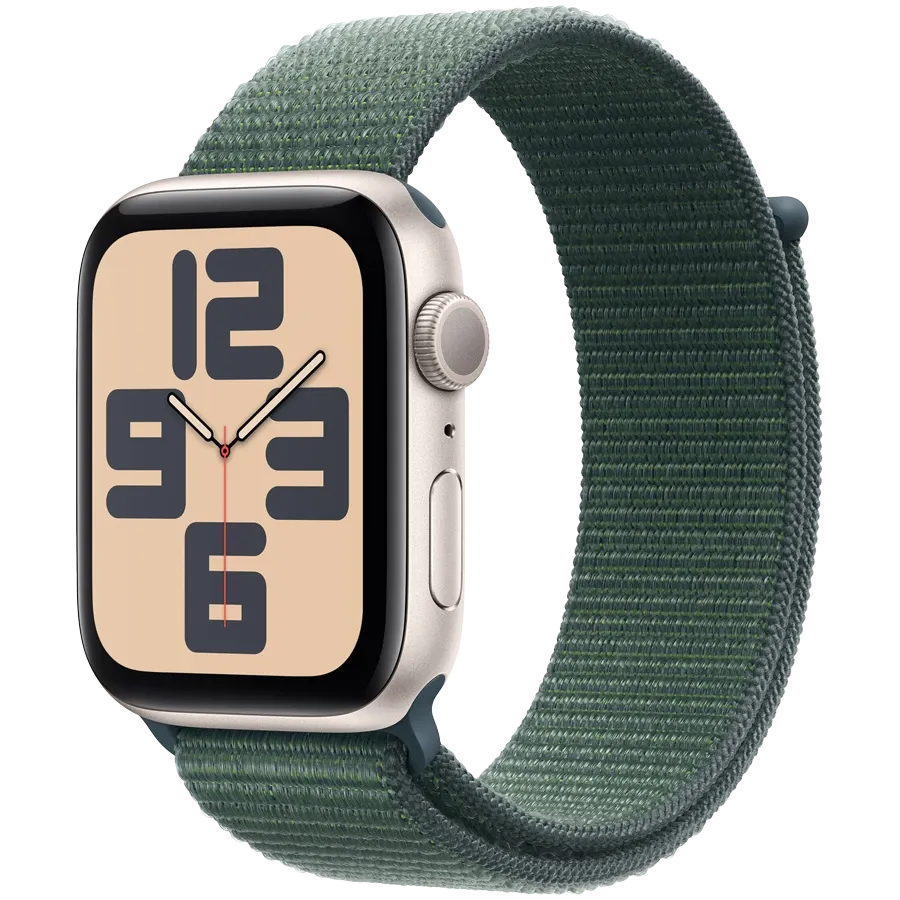 Apple Watch SE GPS Gen.2 (2024), 44mm, Starlight, Lake Green Sport Loop — Image №1