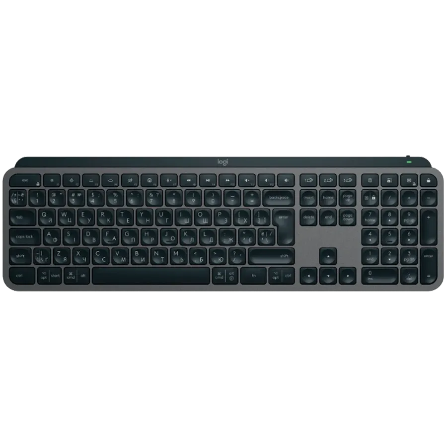 LOGITECH MX Keys S Клавиатура, Беспроводное, Графит, Международный английский — Изображение №1