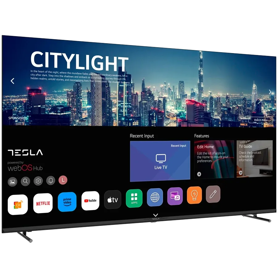 TESLA Смарт ТВ, LCD, 65", UHD, Чёрный — Изображение №2