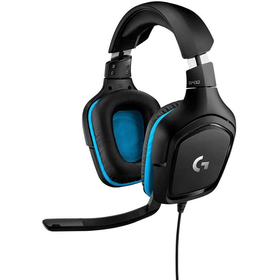 Headset LOGITECH G432 with Microphone, Black/Blue — Image №1 Headset LOGITECH G432 with Microphone, Black/Blue — Image №1