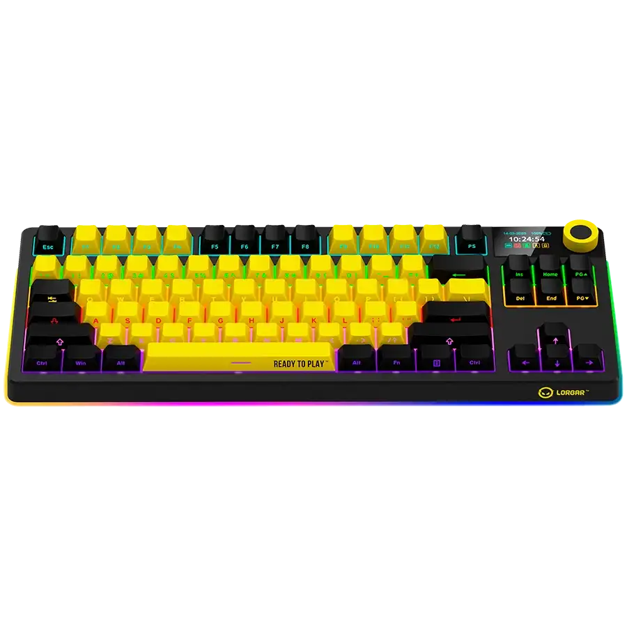 LORGAR KBP70TKLW Игровая клавиатура, Беспроводное, Желтый, Английский — Изображение №3 LORGAR KBP70TKLW Игровая клавиатура, Беспроводное, Желтый, Английский — Изображение №3