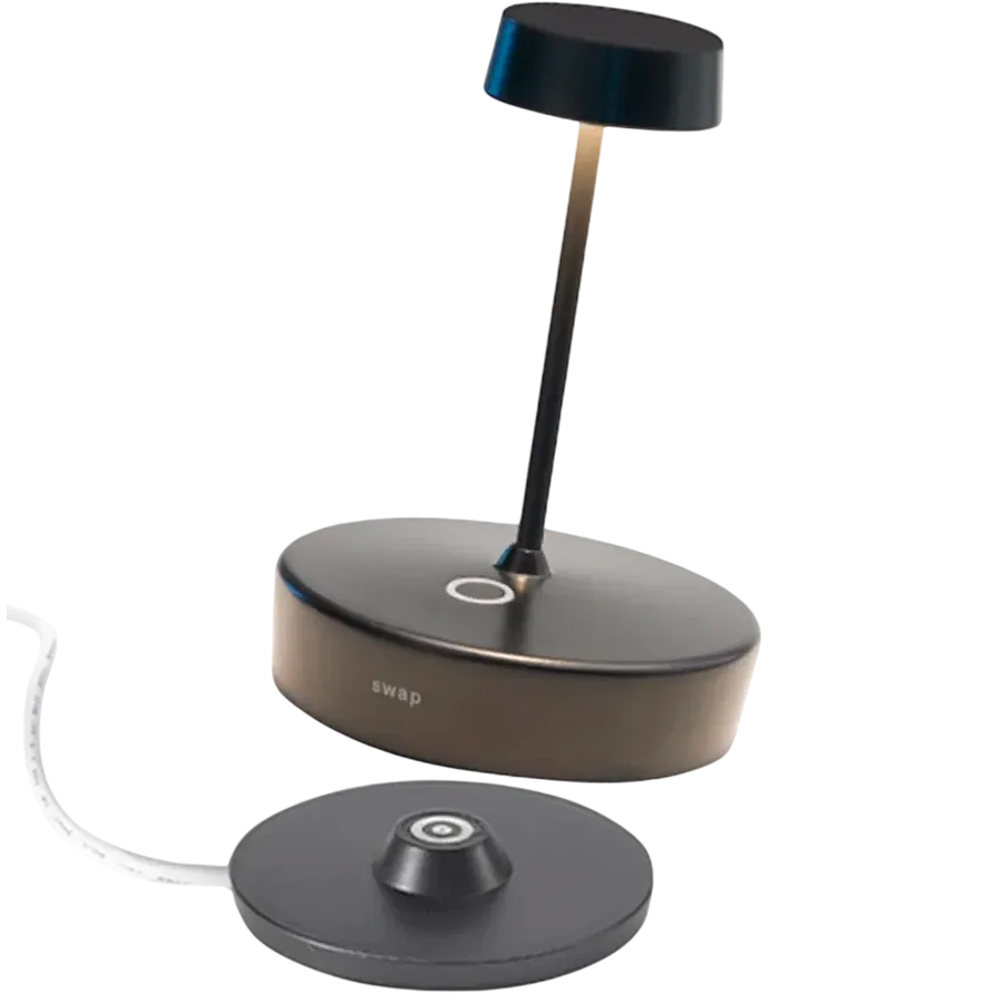 ZAFFERANO SWAP MINI TABLE LAMP 100x148mm. MATT BLACK 2.0W LED 112/120/127 lm. — Изображение №1