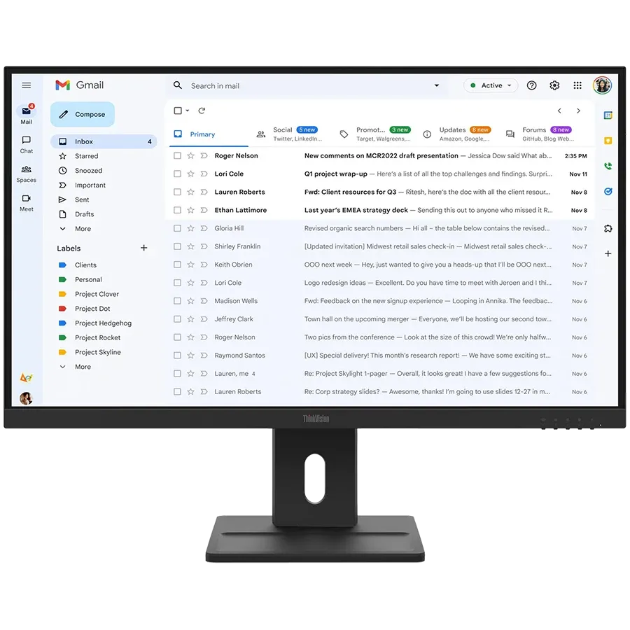 LENOVO Monitor LED (27", 1920x1080, IPS) Raven Black — Image №1