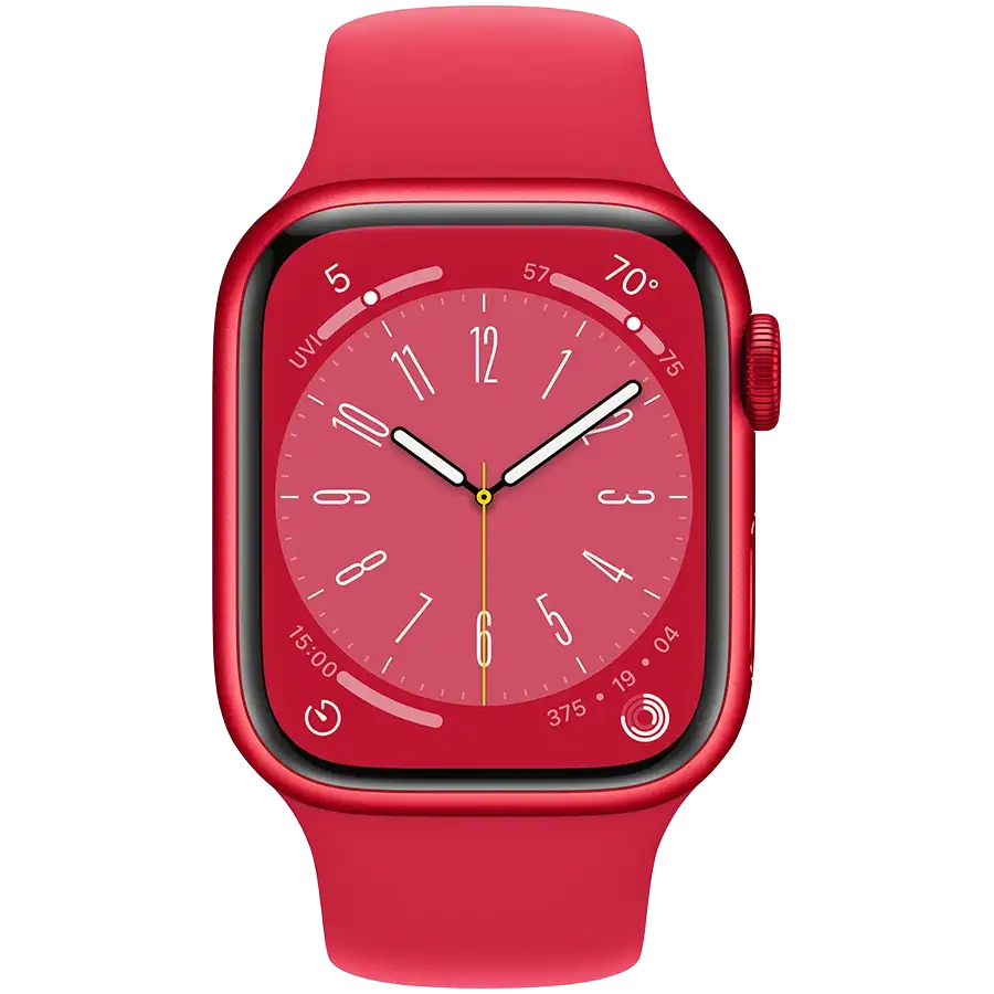 Apple Watch Series 8 GPS, 41mm, (PRODUCT)RED, (PRODUCT)RED Sport Band — Image №3