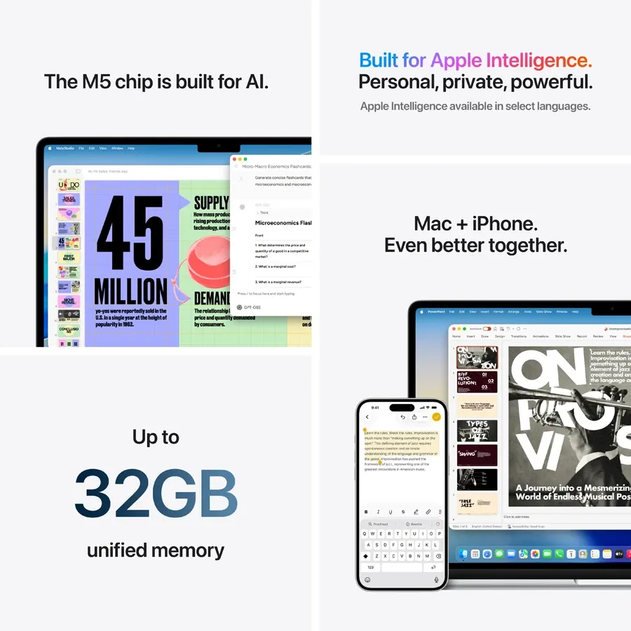 Apple MacBook Air 15.3"  Apple M5 (10C CPU/10C GPU), 24 ГБ, 1 ТБ, Тёмная ночь, 2026 — Изображение №8