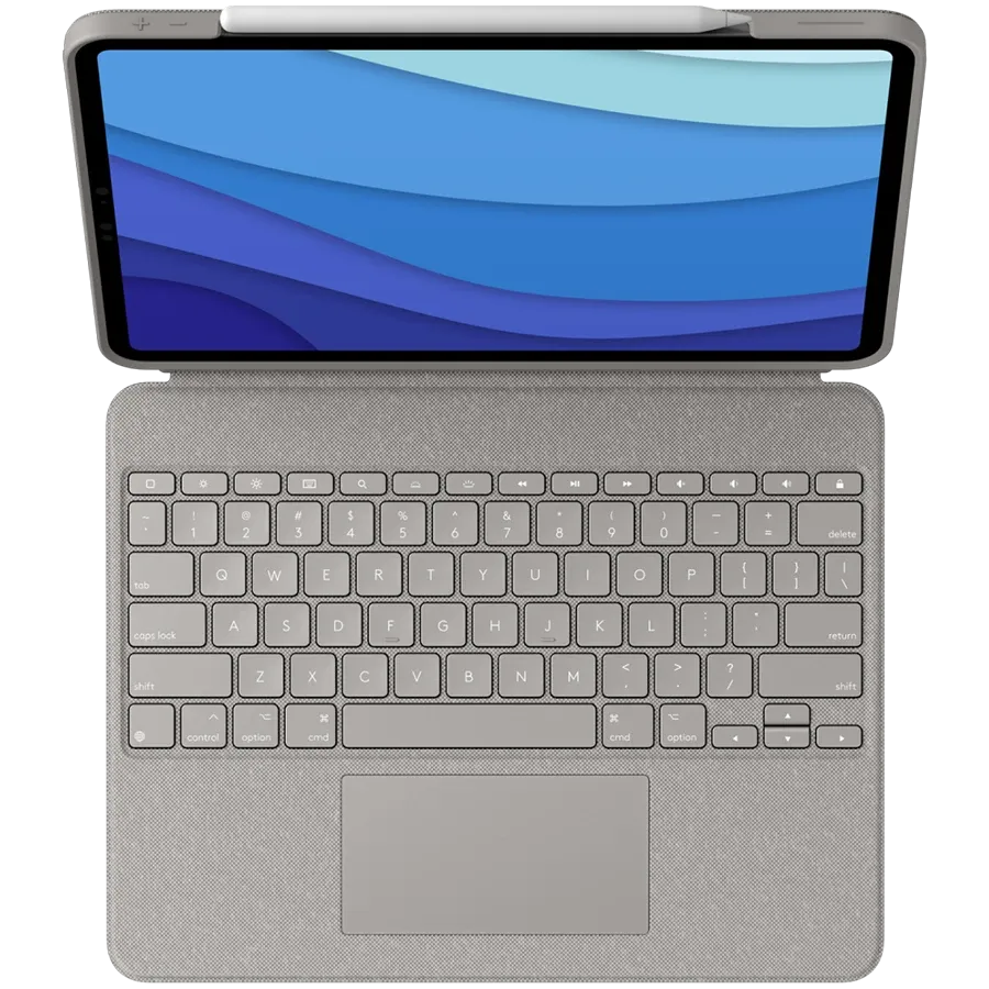 LOGITECH Чехол с клавиатурой Combo Touch , Sand для iPad Pro 12,9 дюйма (5-го поколения) — Изображение №2