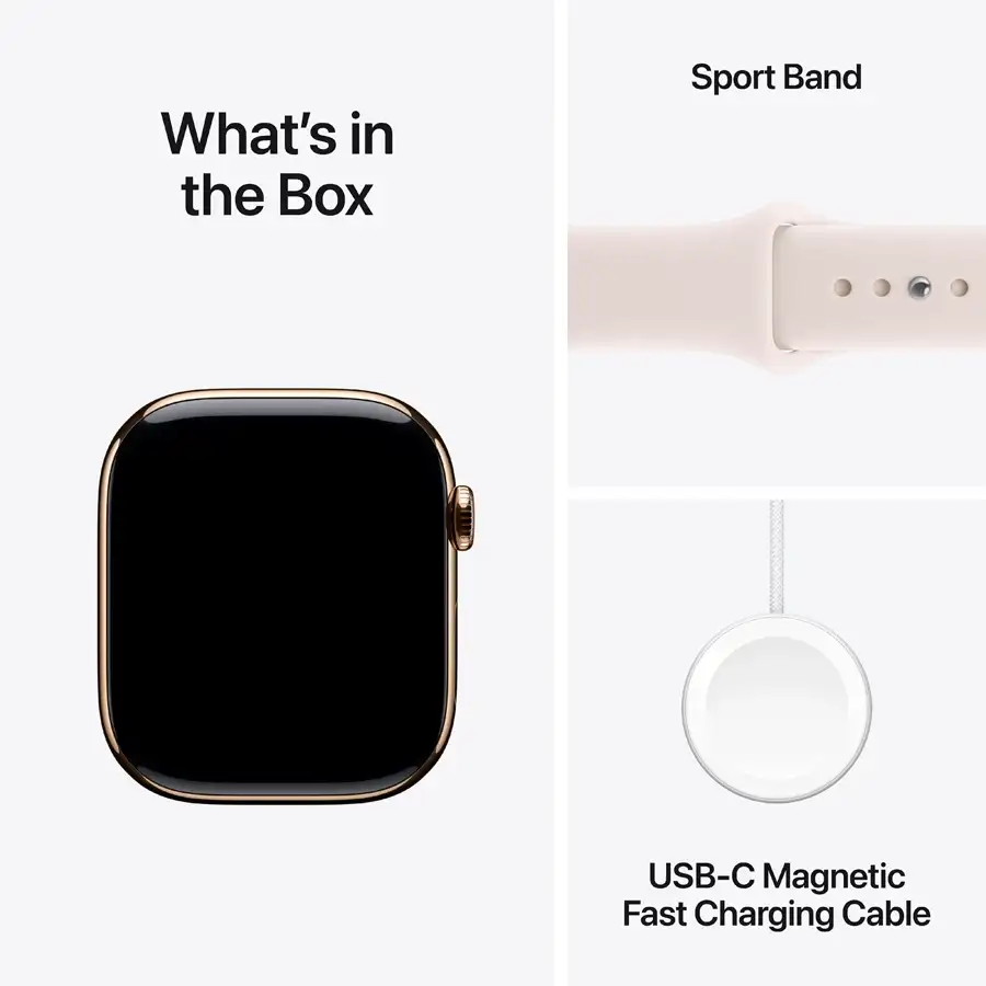 Apple Watch Series 11 GPS + Cellular, 46mm, Rose Gold Aluminium, Light Blush Sport Band, S/M — Image №8