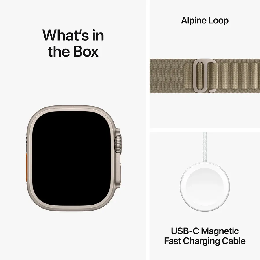 Apple Watch Ultra 2 2024, 49mm, Natural, Olive Alpine Loop, M — Image №9