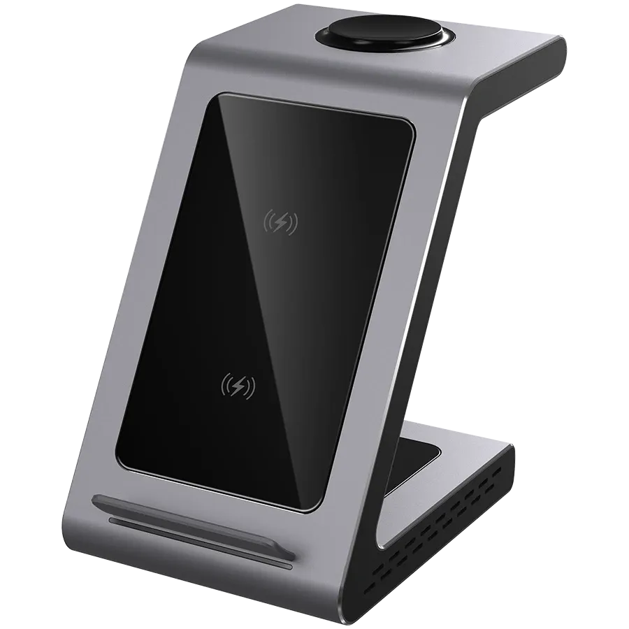 PRESTIGIO ReVolt A8 Wireless Charger, 10 W, Gray — Изображение №1 PRESTIGIO ReVolt A8 Wireless Charger, 10 W, Gray — Изображение №1