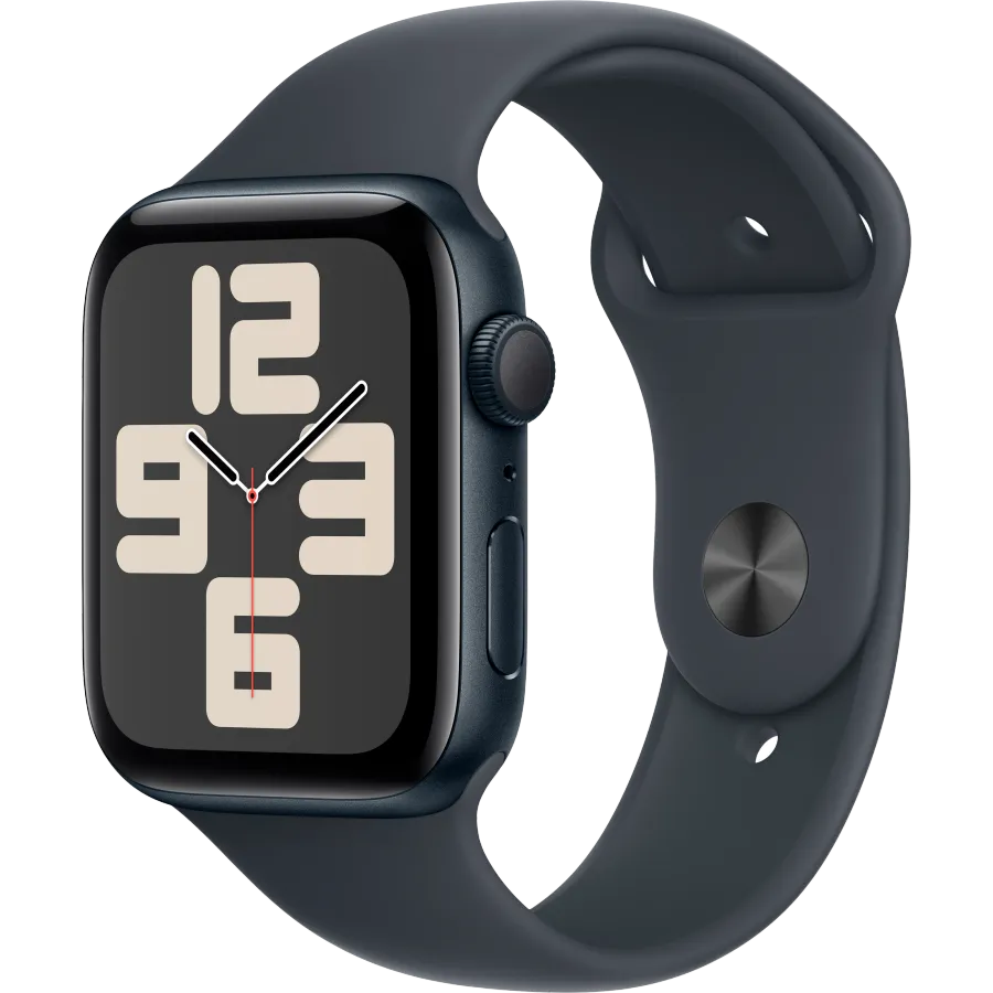 Apple Watch SE GPS Gen.2 (2024), 44χιλ., Μεσάνυχτα, Midnight Sport Band, M/L — Εικών №1