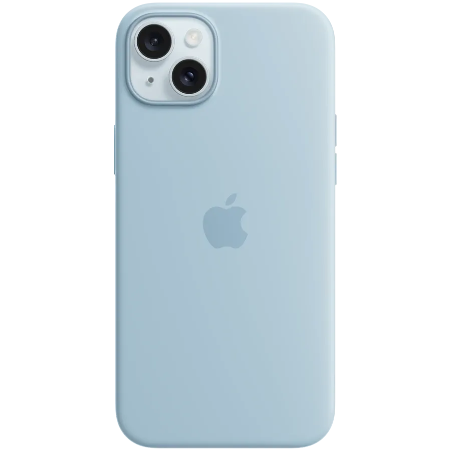 Чехол APPLE силиконовый с MagSafe для iPhone 15 Plus, Голубой — image №1