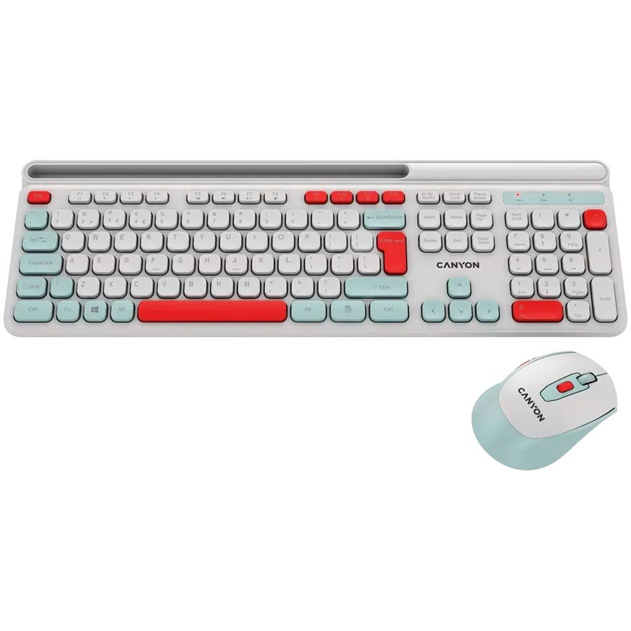 CANYON HSET-W5 Πληκτρολόγιο, Ασύρματο, Λευκό — Εικών №2