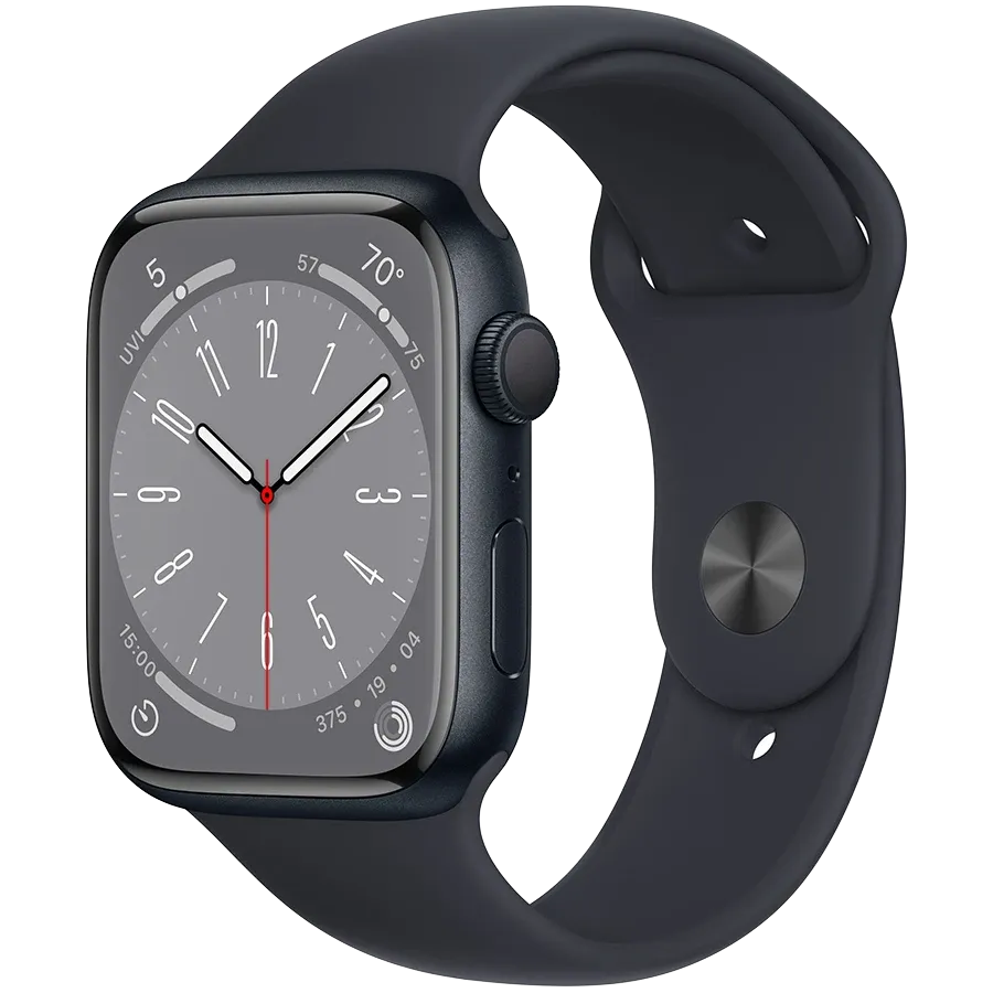 Apple Watch Series 8 GPS, 45mm, Midnight, Midnight Sport Band — Изображение №1