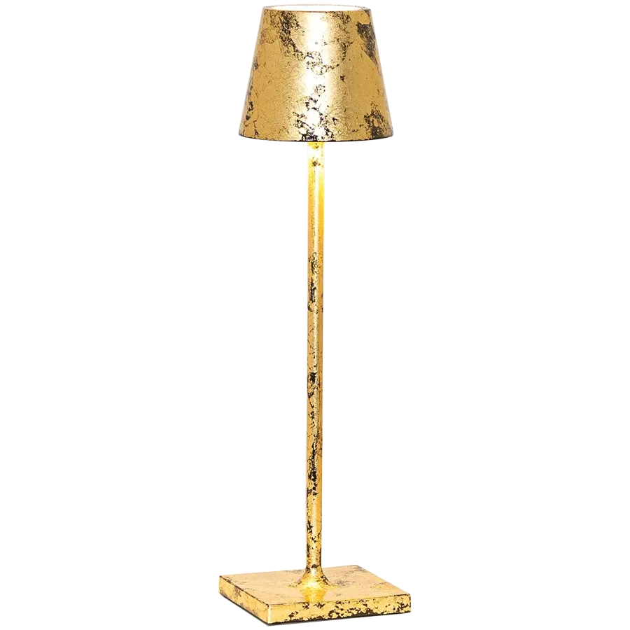 ZAFFERANO POLDINA PRO MICRO TABLE LAMP 70x275mm. CRACKLE GOLDEN LEAF-1.8W-DYNAMIC WHITE — Image №1