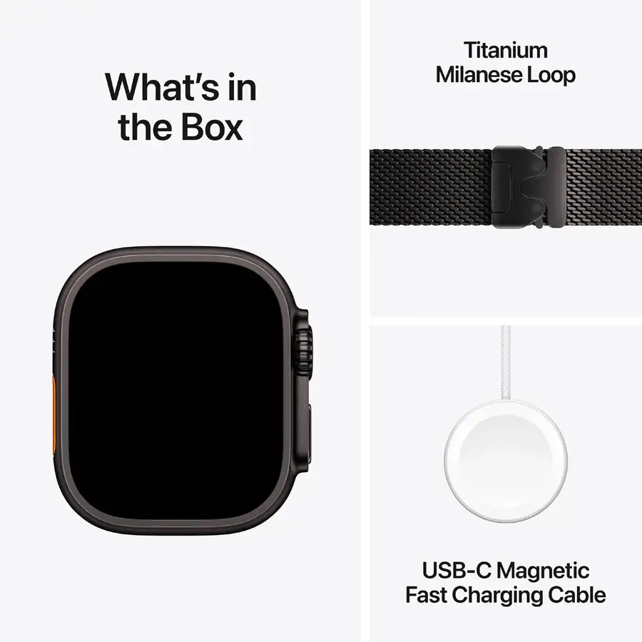 Apple Watch Ultra 3, 49mm, Black, Black Titanium Milanese Loop, M — Image №7