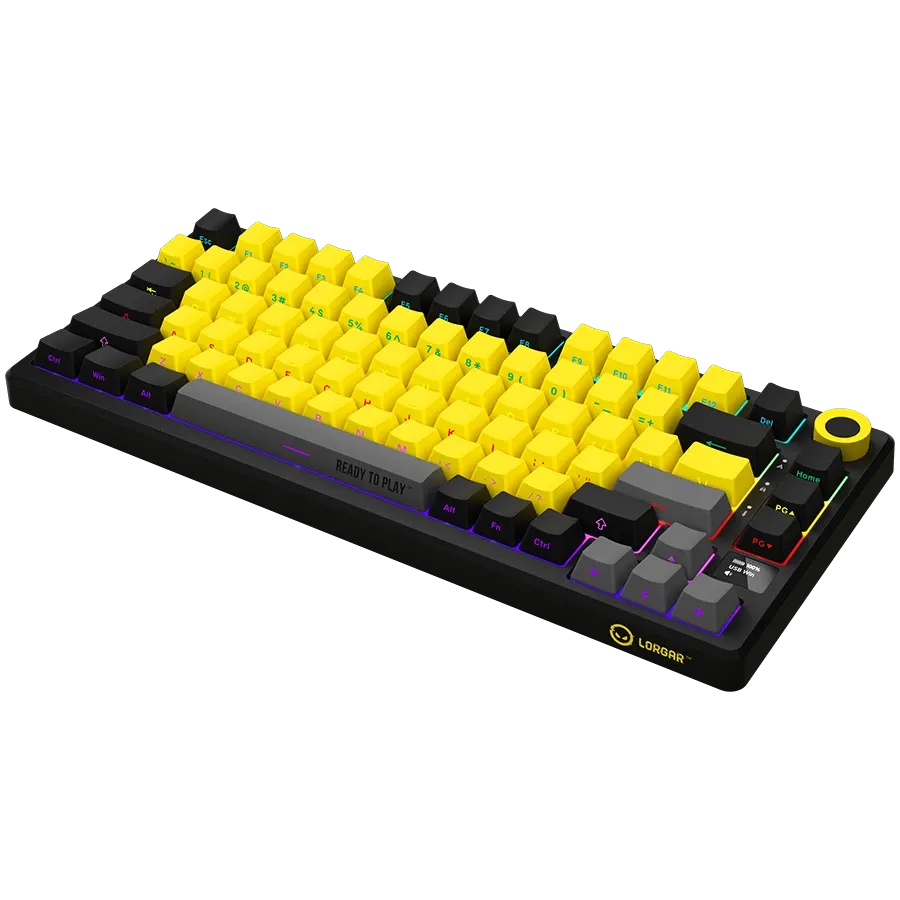 LORGAR KBP7075W Игровая клавиатура, Беспроводная, Желтый, Английский — Изображение №7
