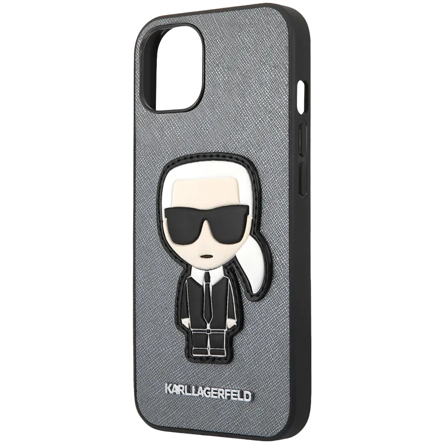 LAGERFELD Чехол Saffiano Ikonik Patch Серебристый для iPhone 13 — image №2