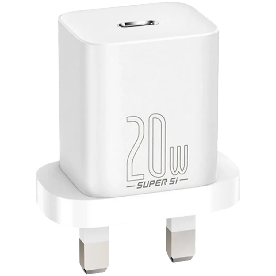Адаптер питания BASEUS USB-C, 20 Вт, белый — Изображение №1