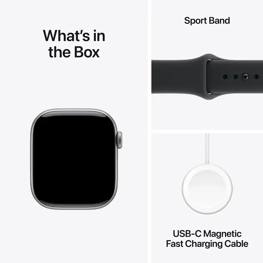 Apple Watch Series 11 GPS, 42mm, Space Gray, Black Sport Band, S/M — Image №8