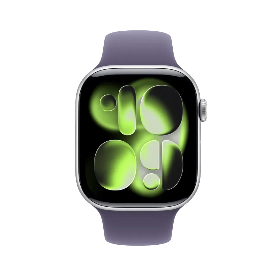 Apple Watch Series 11 GPS, 46мм, Silver Aluminium, Purple Fog Sport Band, S/M — Изображение №2
