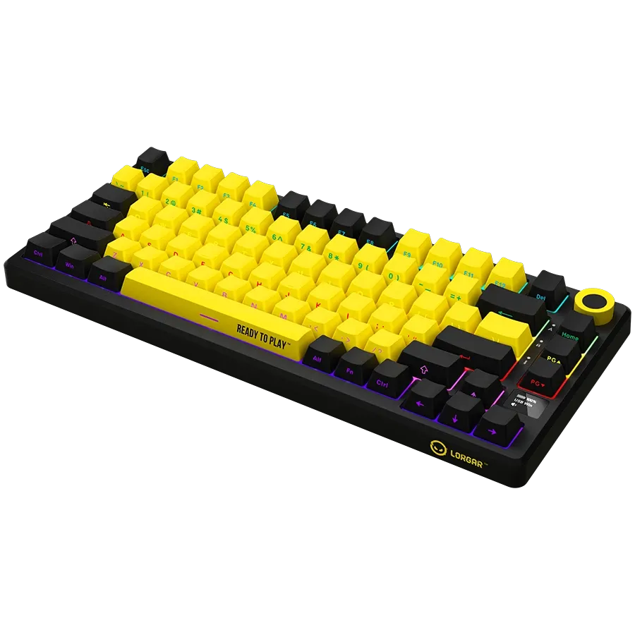 LORGAR KBP7075W Игровая клавиатура, Беспроводная, Желтый, Английский — Изображение №2