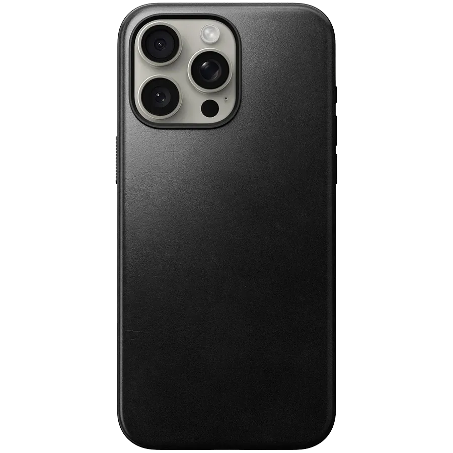 NOMAD Case Modern Leather Horween with MagSafe, Black for iPhone 15 Pro Max — Image №1